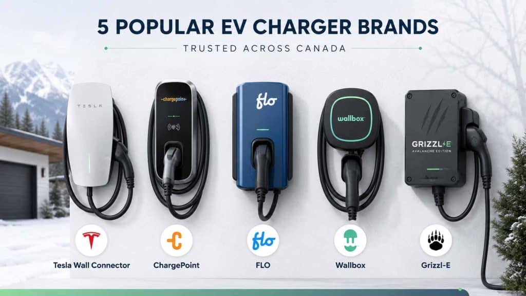 popular ev charger brands in canada