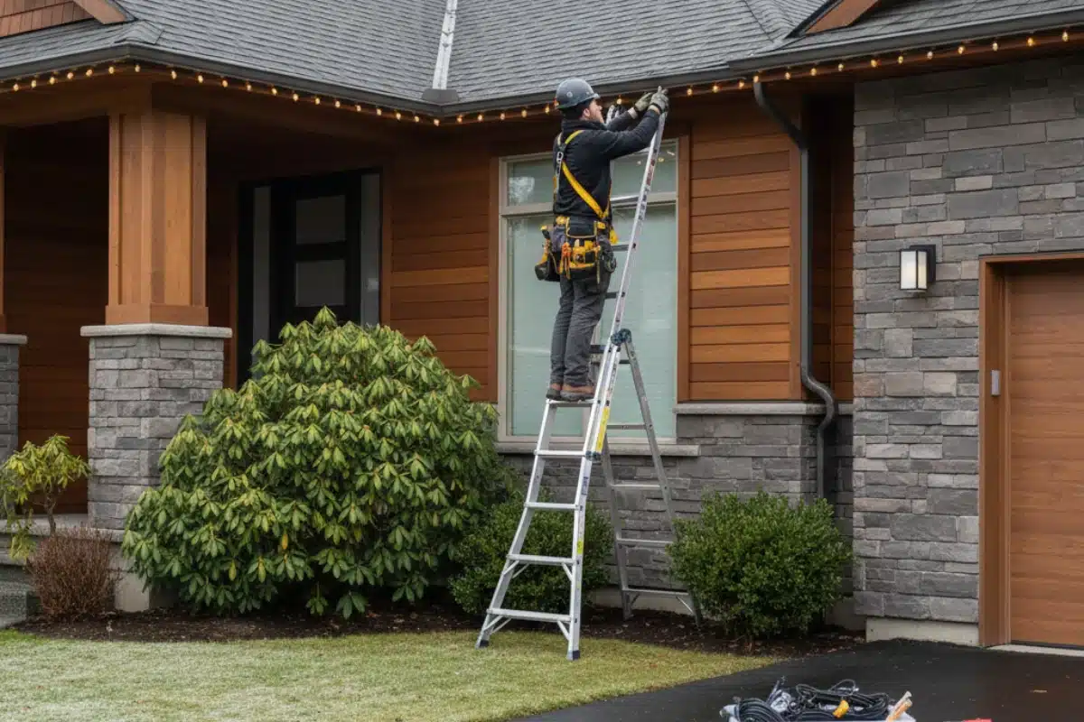 Process of Professional Christmas Light Installation